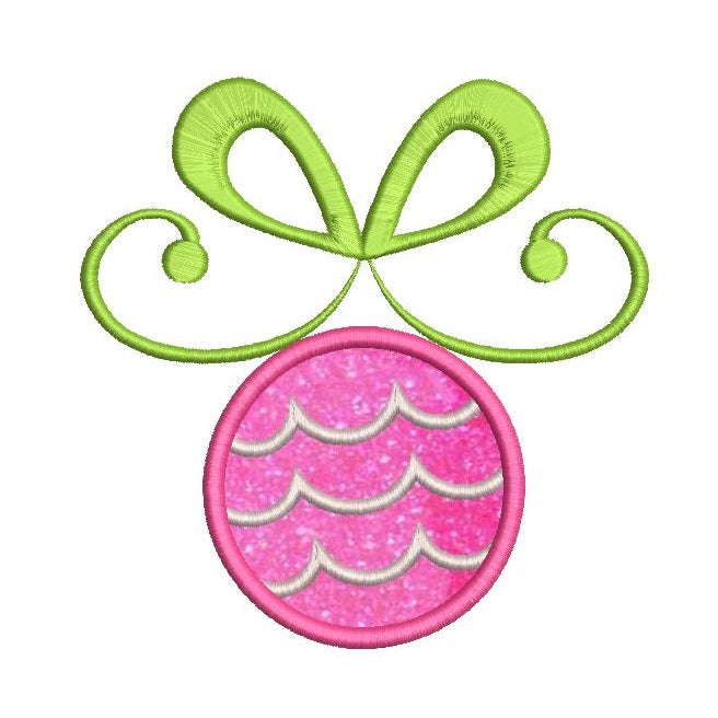 Christmas bauble applique machine embroidery design by sweetstitchdesign.com