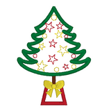 Christmas tree applique machine embroidery design by sweetstitchdesign.com