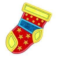 Christmas stocking applique machine embroidery design by sweetstitchdesign.com