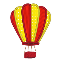 Hot air balloon applique machine embroidery design by sweetstitchdesign.com
