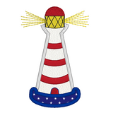 Lighthouse applique machine embroidery design by sweetstitchdesign.com