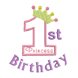 1st birthday applique machine embroidery design by sweetstitchdesign.com