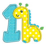 1st birthday giraffe applique machine embroidery design by sweetstitchdesign.com