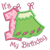 1st birthday applique machine embroidery design by sweetstitchdesign.com