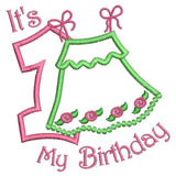 1st birthday applique machine embroidery design by sweetstitchdesign.com