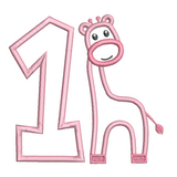 1st birthday giraffe applique machine embroidery design by sweetstitchdesign.com