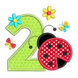 2nd birthday ladybug applique machine embroidery design by sweetstitchdesign.com