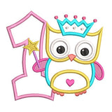 1st birthday owl applique machine embroidery design by sweetstitchdesign.com