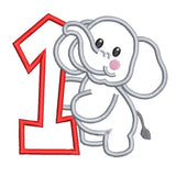 1st birthday elephant applique machine embroidery design by sweetstitchdesign.com