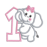 1st birthday elephant applique machine embroidery design by sweetstitchdesign.com