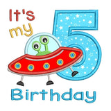 5th birthday spaceship applique machine embroidery design by sweetstitchdesign.com