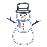 Snowman applique machine embroidery design by sweetstitchdesign.com