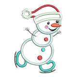 Christmas snowman applique machine embroidery design by sweetstitchdesign.com