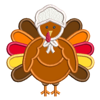 Thanksgiving turkey applique machine embroidery design by sweetstitchdesign.com