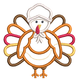 Thanksgiving turkey applique machine embroidery design by sweetstitchdesign.com