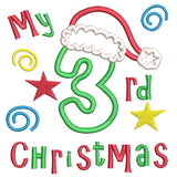 My 3rd Christmas applique machine embroidery design by sweetstitchdesign.com