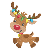 Christmas reindeer machine embroidery design by sweetstitchdesign.com