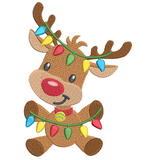 Christmas reindeer machine embroidery design by sweetstitchdesign.com