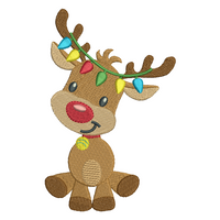 Christmas reindeer machine embroidery design by sweetstitchdesign.com