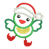 Christmas bird applique machine embroidery design by sweetstitchdesign.com