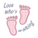 Baby feet applique machine embroidery design by sweetstitchdesign.com