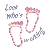 Baby feet applique machine embroidery design by sweetstitchdesign.com