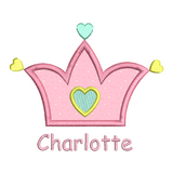 Princess crown applique machine embroidery design by sweetstitchdesign.com