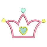 Princess crown applique machine embroidery design by sweetstitchdesign.com