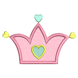 Princess crown applique machine embroidery design by sweetstitchdesign.com