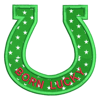 Lucky horseshoe applique machine embroidery design by sweetstitchdesign.com