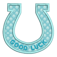 Lucky horseshoe applique machine embroidery design by sweetstitchdesign.com