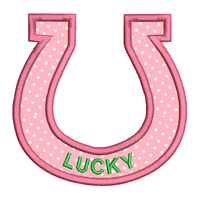 Lucky horseshoe applique machine embroidery design by sweetstitchdesign.com