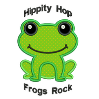 Frog applique machine embroidery design by sweetstitchdesign.com