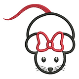Cute mouse applique machine embroidery design by sweetstitchdesign.com