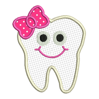 Girl tooth applique machine embroidery design by sweetstitchdesign.com