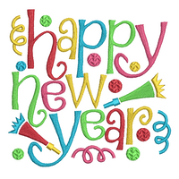 Happy New Year machine embroidery design by sweetstitchdesign.com