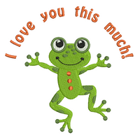 Cute frog machine embroidery design by sweetstitchdesign.com