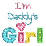 Daddy's girl applique machine embroidery design by sweetstitchdesign.com