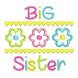 Big Sister applique embroidery design by sweetstitchdesign.com