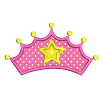 Princess crown applique machine embroidery design by sweetstitchdesign.com