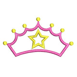Princess crown applique machine embroidery design by sweetstitchdesign.com