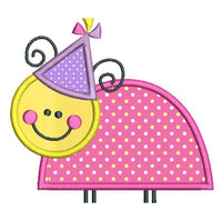 Cute party bug applique machine embroidery design by sweetstitchdesign.com