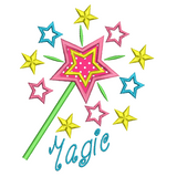 Magic wand applique machine embroidery design by sweetstitchdesign.com