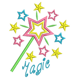 Magic wand applique machine embroidery design by sweetstitchdesign.com
