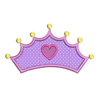 Princess crown applique machine embroidery design by sweetstitchdesign.com