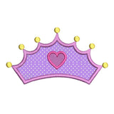 Princess crown applique machine embroidery design by sweetstitchdesign.com