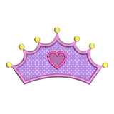 Princess crown applique machine embroidery design by sweetstitchdesign.com