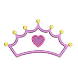 Princess crown applique machine embroidery design by sweetstitchdesign.com