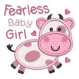 Fearless baby girl applique machine embroidery design by sweetstitchdesign.com