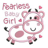 Fearless baby girl applique machine embroidery design by sweetstitchdesign.com